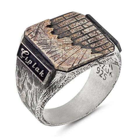 New Life Themed Without Stone 925 Sterling Silver Men's Ring Plate ...