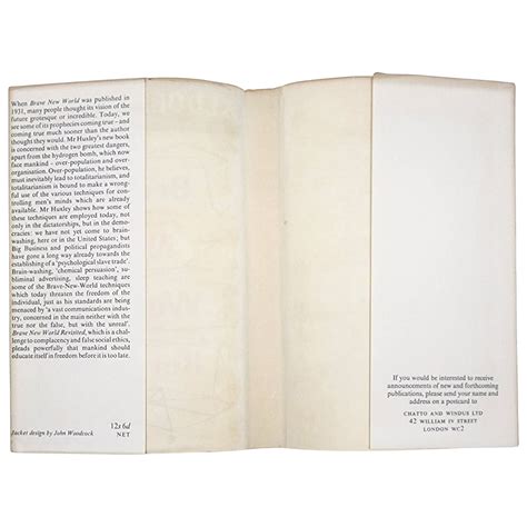 Brave New World Revisited | Aldous Huxley | First U.K. Edition, First ...