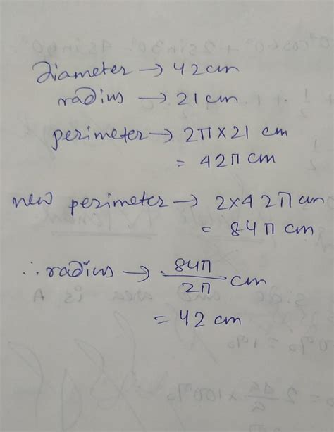 The diameter of a circle is 42 cm,find its perimeter.If the perimeter ...