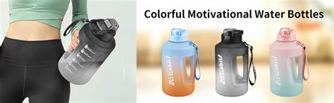 House of Quirk Water Bottle with Time Marker, Leak-proof Water Jug ...