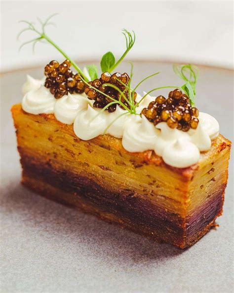 Heritage Potato Pave with Creme Fraiche and N25 Caviar