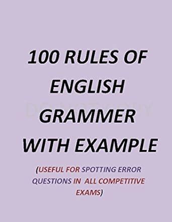 !00 RULES OF ENGLISH GRAMMER: Very useful for spotting error questions ...