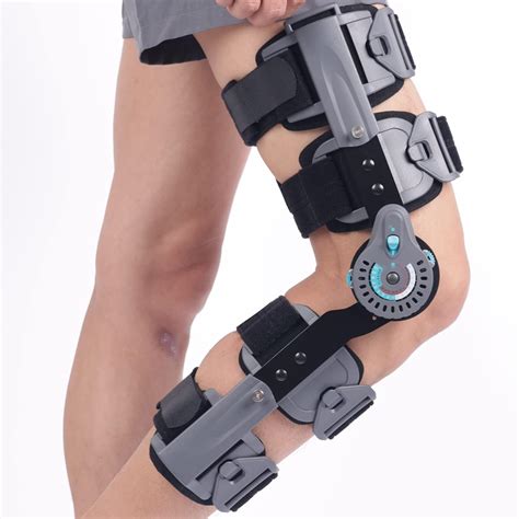 Hinged Post OP Knee Brace, ROM Knee Immobilizer Leg Braces Orthopedic Patella Knee Support ...