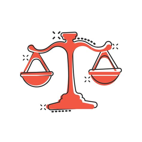 Comicstyle Libra Scale Icon With Mass Comparison Concept Vector, Weigh, Analysis, Comparison PNG ...