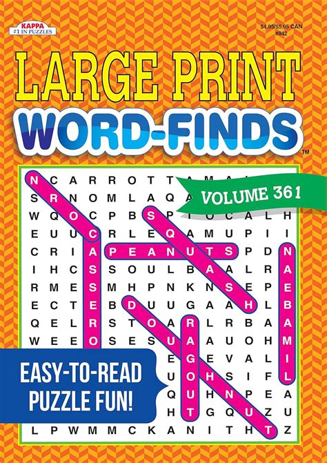 Large Print Word-Finds Puzzle Book-Word Search Volume 361: Kappa Books ...