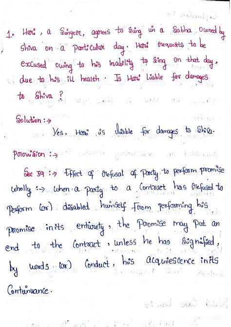 Law of contract 1 problem (1) - Contract - Studocu