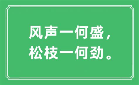 “风声一何盛，松枝一何劲”是什么意思_出处及原文翻译_学习力