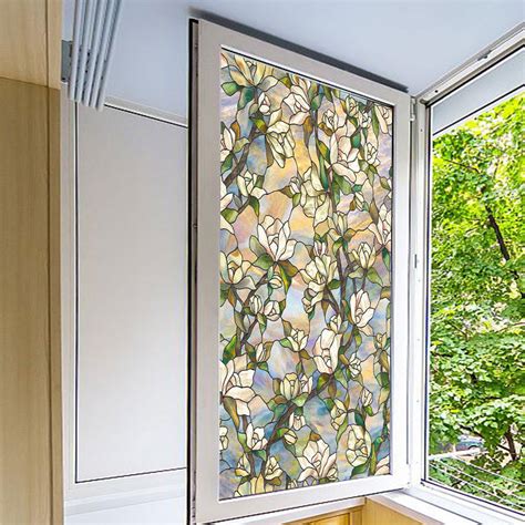 Custom Size Privacy Glass Window Film European Style Retro Flower ...