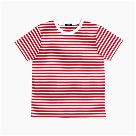 Jasper - White and Red Striped T-Shirt (Size XS, S, M, L, XL ...