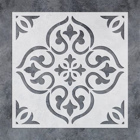 Amazon.com: GSS Designs Reusable Tile Stencil 12x12Inch Large Floor ...