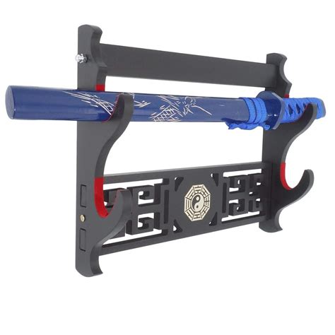 Cohki Wall Mount Sword Holder Padded Red Velvet Katana Stand Samurai ...