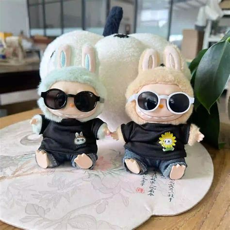 Labubu 17cm Doll Clothes Set Black Shirt Jeans Outfit - Labubu Clothes