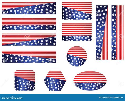 USA flag banner set stock vector. Illustration of election - 23870548