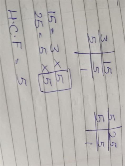 find the HCF of 15 and 25 - Brainly.in