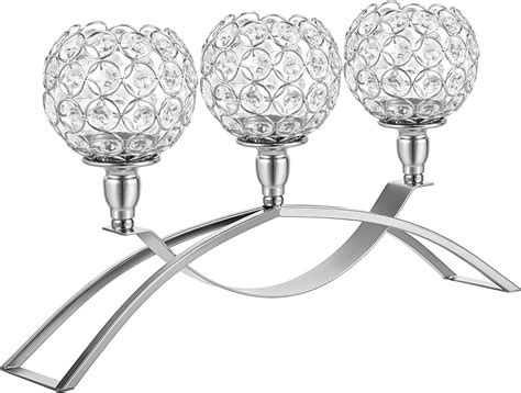 Buy Denique Crystal Candle Holders 3 Arms Crystal Candelabras ...