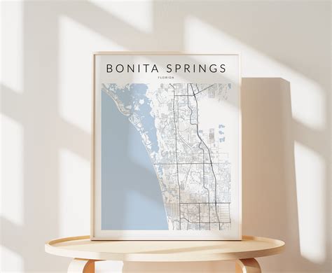 Bonita Springs Map Print, Florida Map Print, Bonita Springs Florida ...
