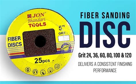 Jon Bhandari Tools 5” (125mm) Premium Vulcanised Fiber Sanding Discs ...