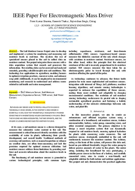 ECE Project Report: Soil Moisture Sensor Development and Applications ...