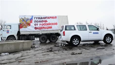 欧安组织代表首次护送俄紧急情况部人道主义车队越过边境 - 2015年2月1日, 俄罗斯卫星通讯社
