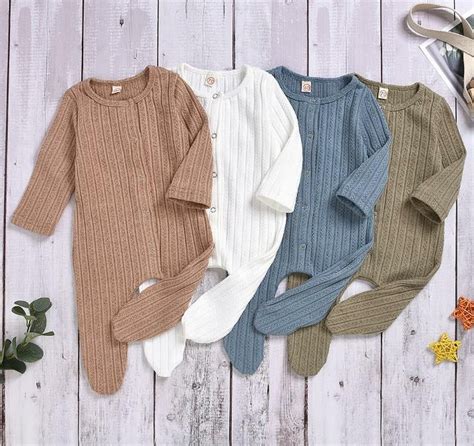 Baby Gender Neutral Knit Footie Pajamas with Snap Closure and Plaid ...