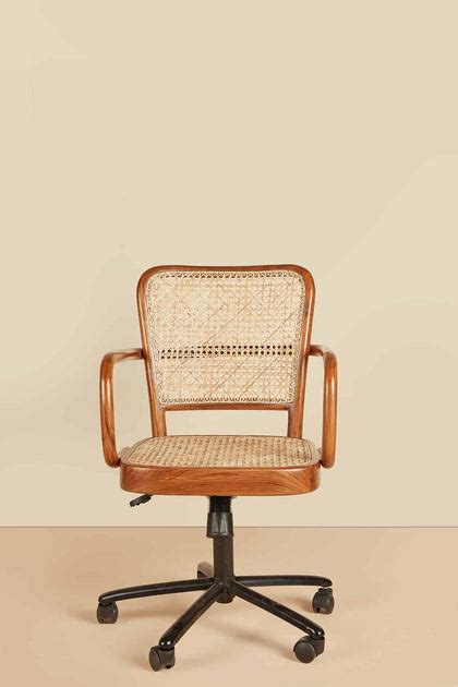 Buy Mid Century Teak Wood And Wicker Study Chair Online – Freedom Tree