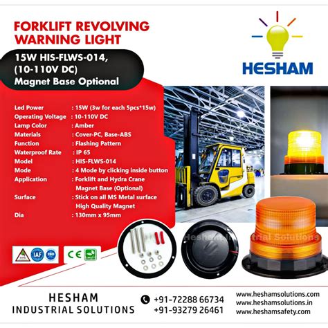 Forklift Revolving Warning Light(15W HIS-FLWS-014, 10-110V DC) Magnet ...
