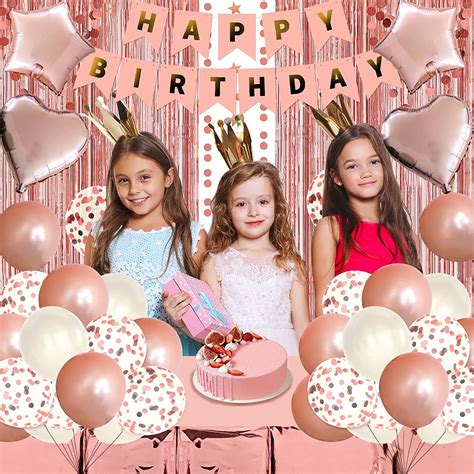 Buy Rose Gold Party Decorations, Birthday Decorations for Women Include ...