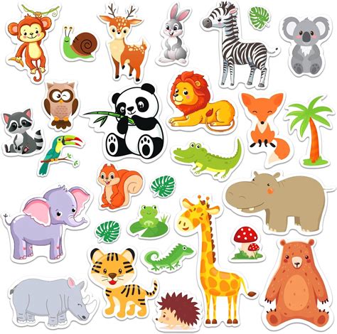 Amazon.com: MARFOREVER 50 PCS Jungle Animals Window Gel Clings Stickers ...