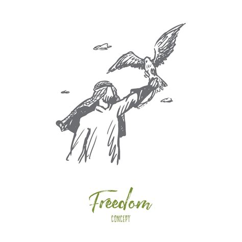 Illustration de la liberté dessinée à la main | Vecteur Premium