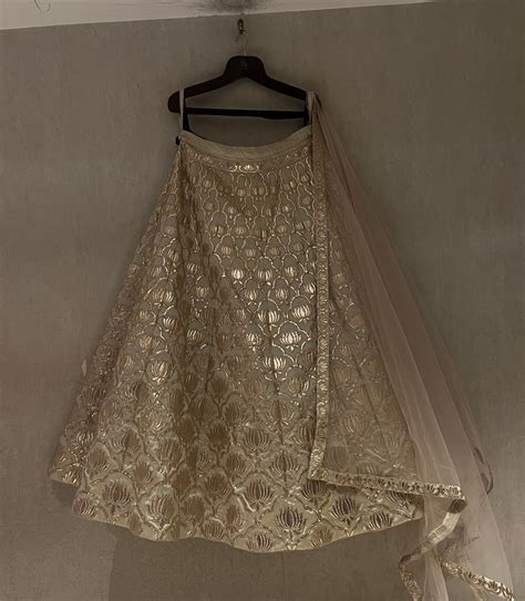 Gold Raw Silk Lotus Lehenga Set – Ranas Vogue