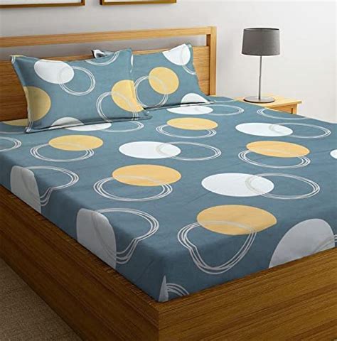 BSB HOME® Cotton Double Bedsheet for Double Bed 180 Tc with 2 Pillow ...