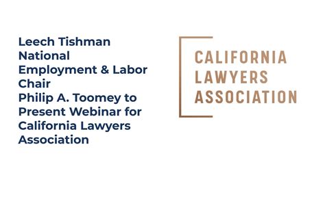 Leech Tishman National Employment & Labor Chair Philip A. Toomey to ...