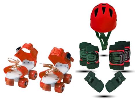 Kids Roller Skates Set with Helmet, Knee Pads, Elbow Pads and Wrist Gu ...