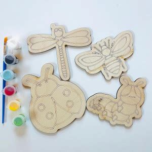 CLITHS Cliths DIY Wood Paint Kit for Kids DIY Paint Wooden Cut-outs ...