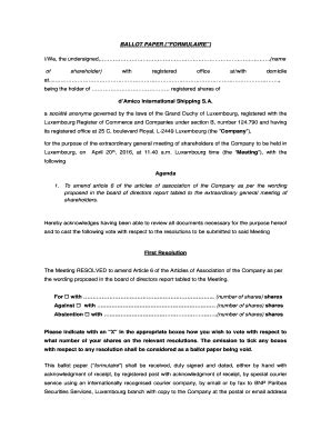 Fillable Online BALLOT PAPER ( FORMULAIRE ) Fax Email Print - pdfFiller