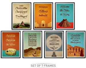 Set Of 7 Wonders of the World Quotes Paper Print - Quotes & Motivation ...