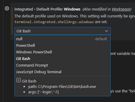 Image result for vs Code Terminal Cmd Settings
