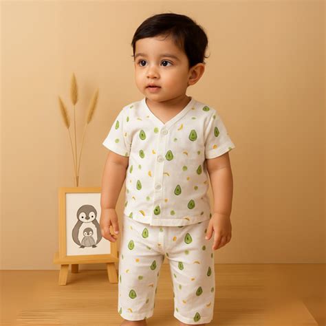 Organic Cotton Muslin Jhabla and Pant Set | Muslin Clothing For Newbor ...