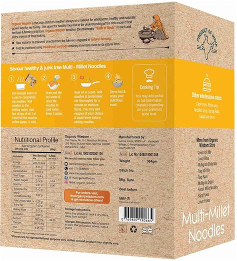 Organic Wisdom Multi Millet Noodles |Contains 2 Packs| Made with 8 ...