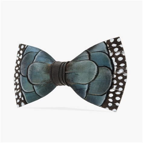 Teal Bow Tie - Guinea & Green Pheasant Feathers | Brackish