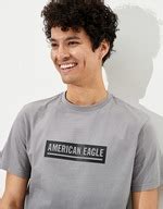 Buy American Eagle Men Grey Short-Sleeve Dip-Dye Graphic T-Shirt Online
