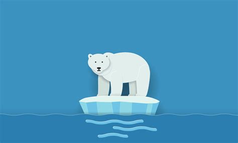 Polar Bear On Ice Clipart