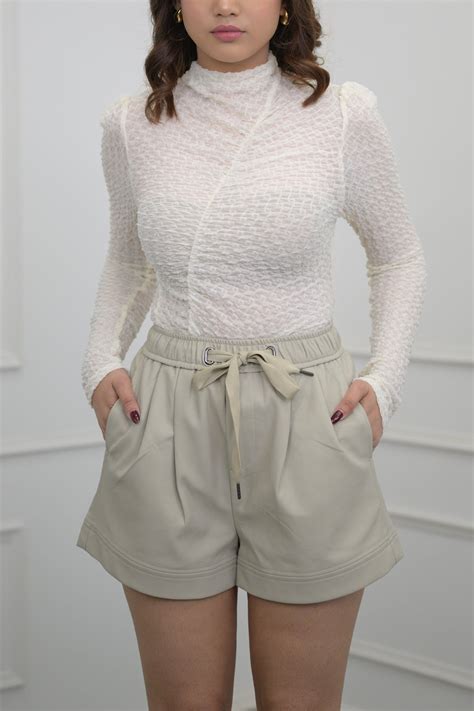 Snowdrift Mesh | Stylish Occasion Wear Ruched Top - Nolabels