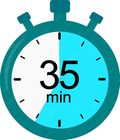 Premium Vector | Stopwatch icon 35 minutes timer vector graphics