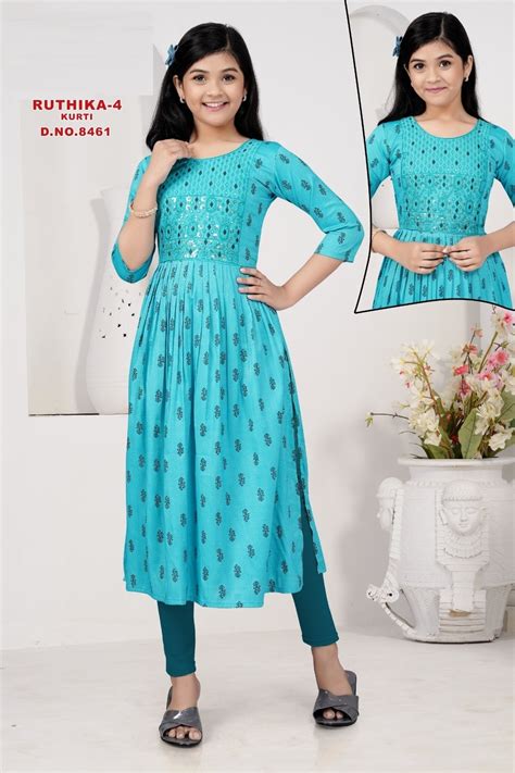 Ruthika 4 Printed Kids Wear Kurti Collection