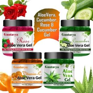 Gantavya 100% Pure & Natural Rose, vitamin c & Aloe Cucumber Gel For ...
