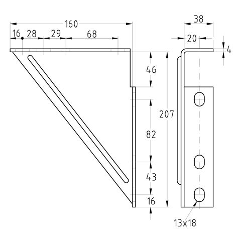 MÜPRO | Konsolenwinkel 207 x 160 x 4 mm | verzinkt