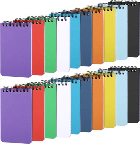 JIANTA Pocket Notebook A7, 50 Sheets/20Pack Small Spiral Notebook Lined ...