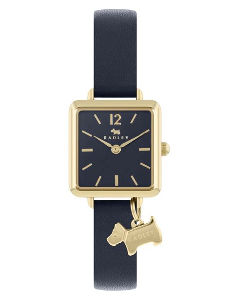 Radley Scottie Dog Charm Blue Leather Watch | Radley | M&S
