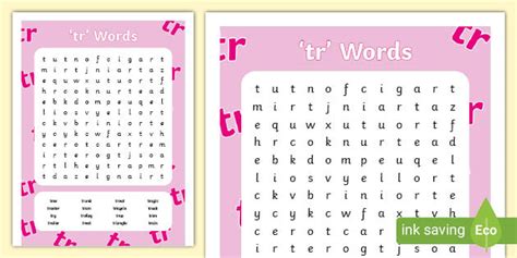 'tr' Blend Word Search